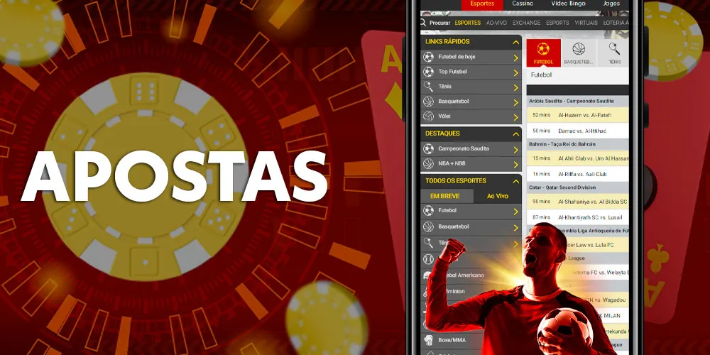 Apostas esportivas no aplicativo móvel da Dafabet