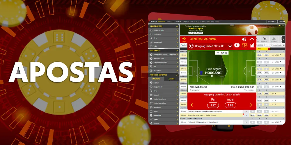 Apostas esportivas no site