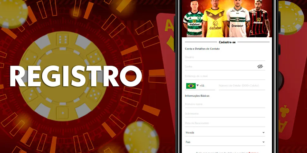 Registro no aplicativo móvel da Dafabet