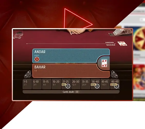 Selecting the bet amount