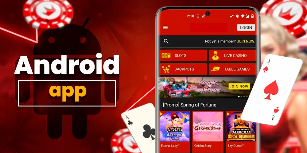 Android version of the casino app.