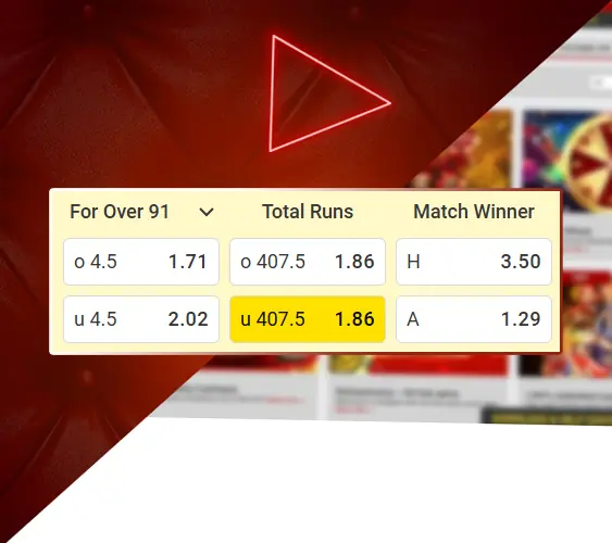 Select the bet price and odds.