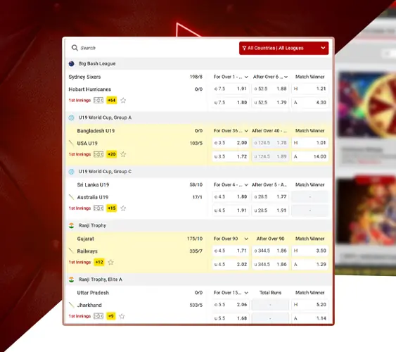 Pick a match to bet on.